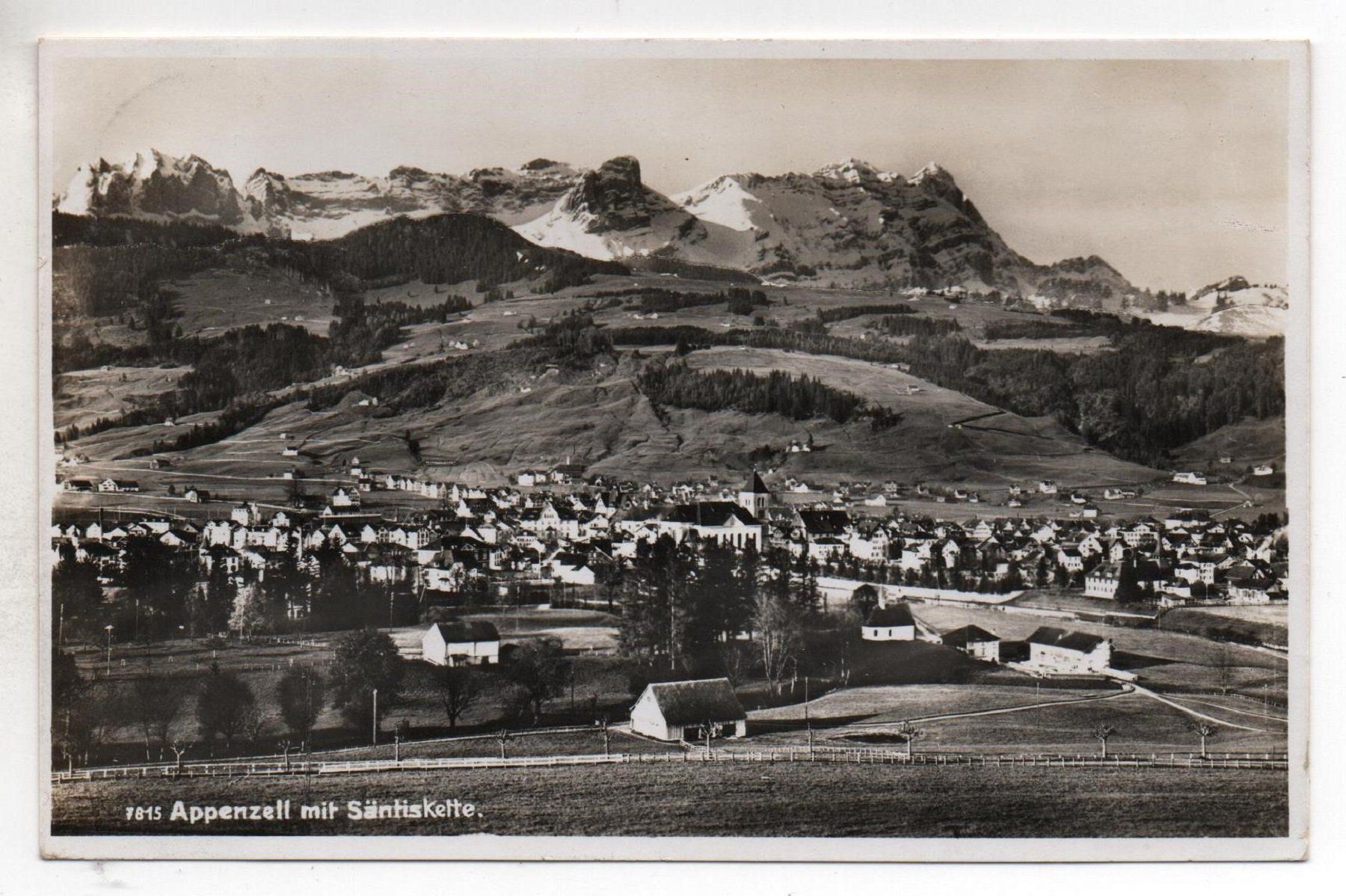 Ansichtskarten: APPENZELL mit Säntiskette – Gebraucht aus Jona von philajona