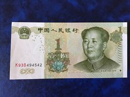 Chinesische 1 Yuan Banknote, Jahrgang 1999