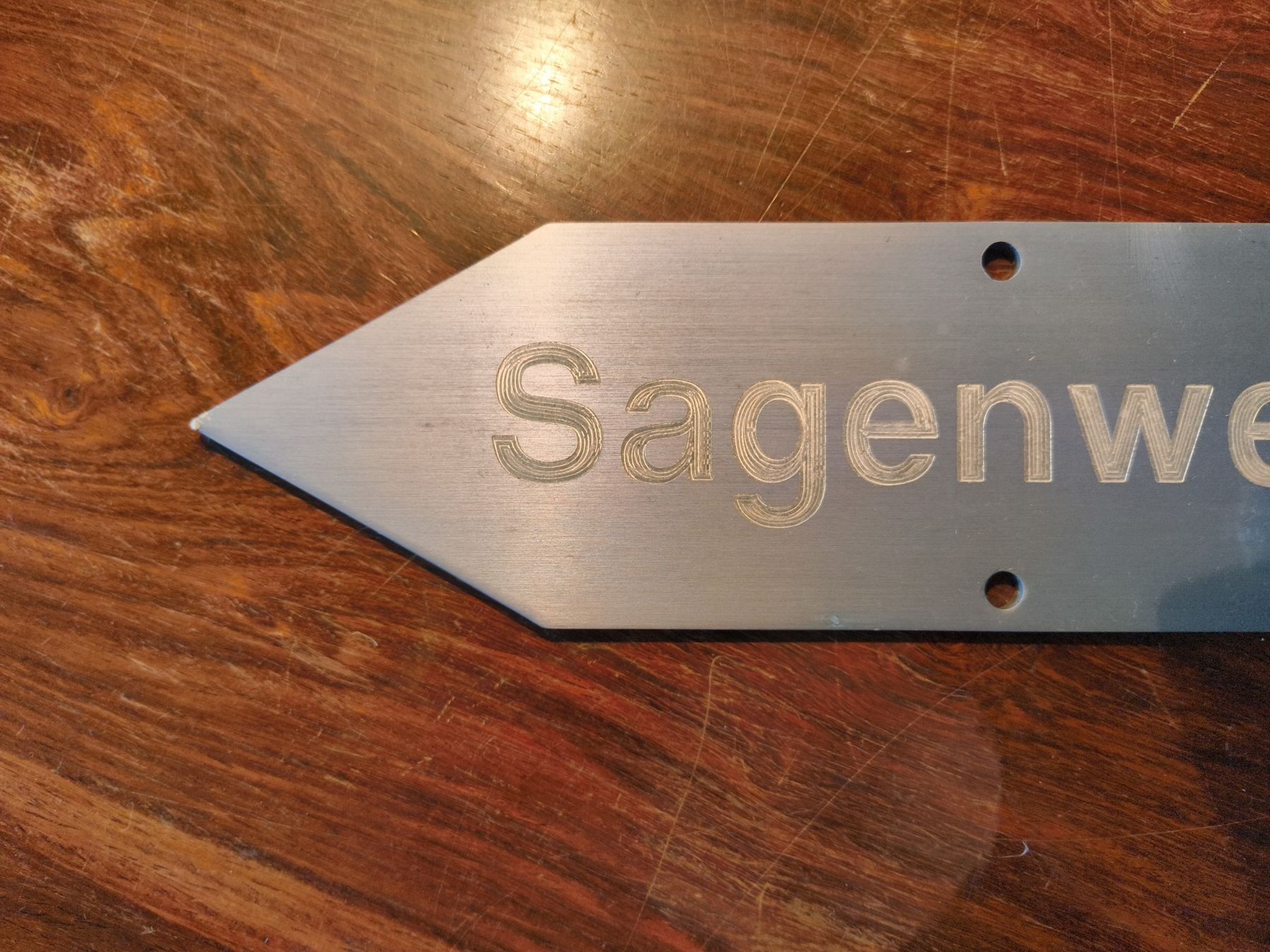 Insegne: Wegweiser Sagenweg Alu Eloxiert hellblau – Difettoso da stettlen venduto da VintageBern_ch 1