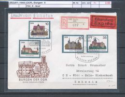 1985 DDR, Burgen II, FDC, R - Brief