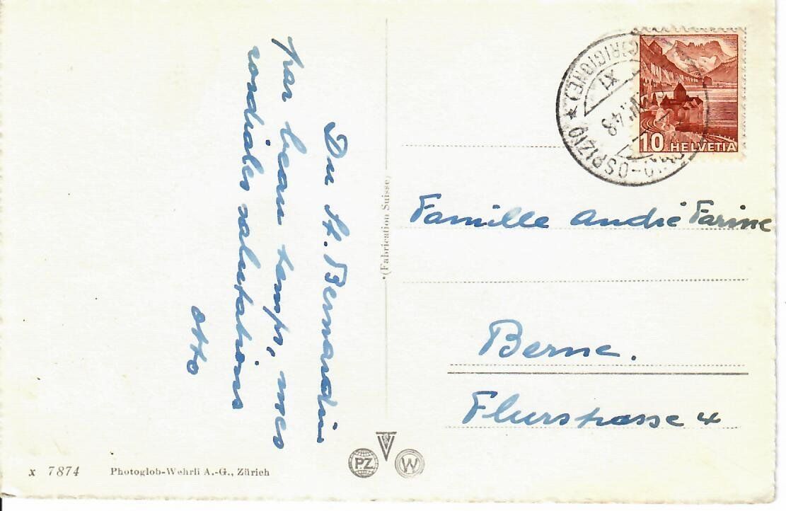 Cartoline postali: Bernhardin Pass 1948 – Usato da Hochdorf venduto da Ziegel-16 1
