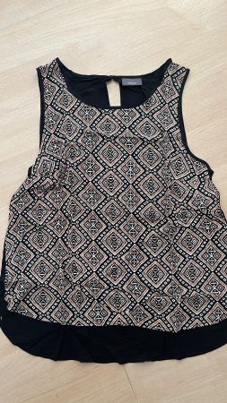 Damen Top gemustert schwarz Grösse L