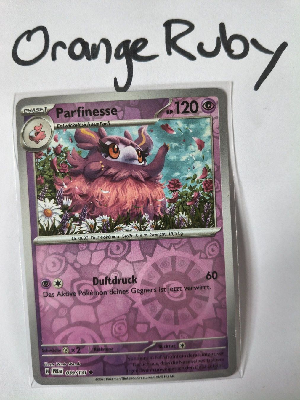 Pokémon Carte collezionabili: Parfinesse 039/131 REVERSE HOLO Prismatic Evolutions PRE DE – Usato da St. Gallen venduto da OrangeRuby