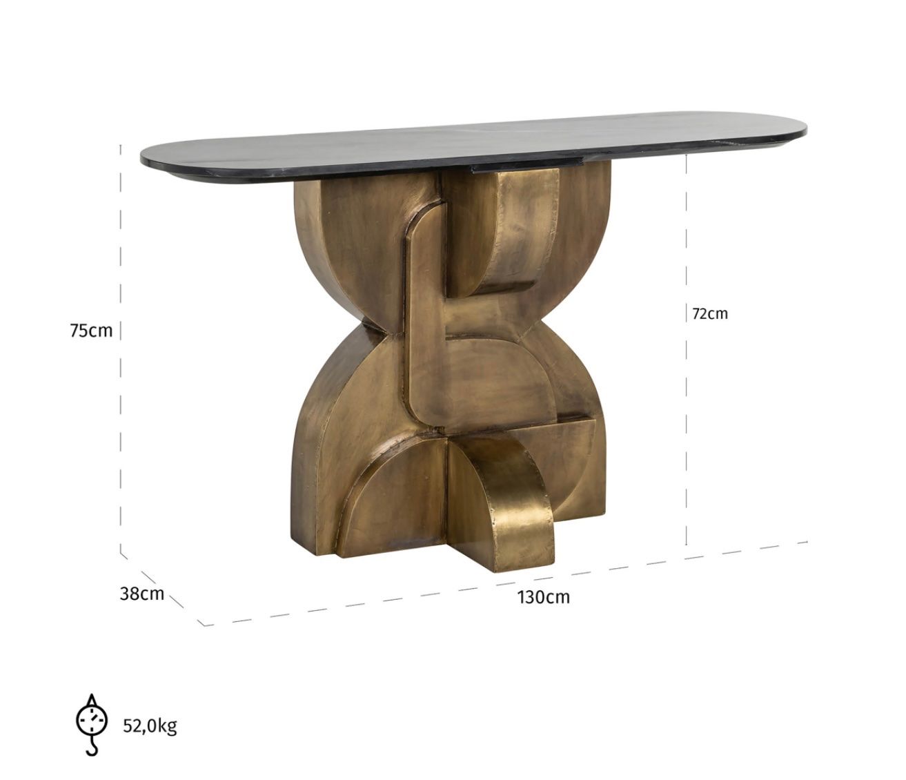 Tables: Richmond interiors** Console Maddox black/gold – Neuf avec emballage d'origine à Ruswil par Miami-2026 4