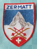 Vintage Badge Wappen ZERMATT Ski Stock ST. GALLER STICKEREI