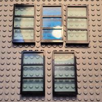 Lego 5x Fenster (46523) mit Glas 1x6x6