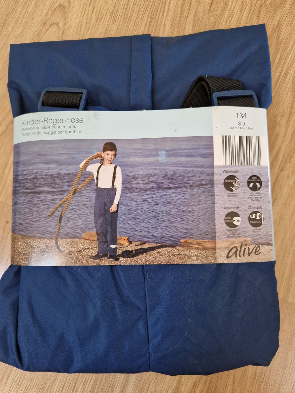 Pantaloni: !!! NEU !!! Regenhose blau 134 – Nuovo e nell'imballaggio originale da Giswil venduto da monimaus08