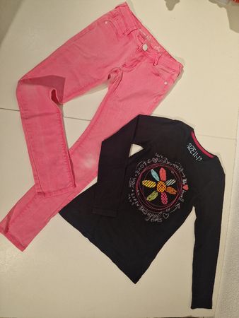 Tumble 'n Dry Jeans Rosa & Desigual Shirt, Gr. 152