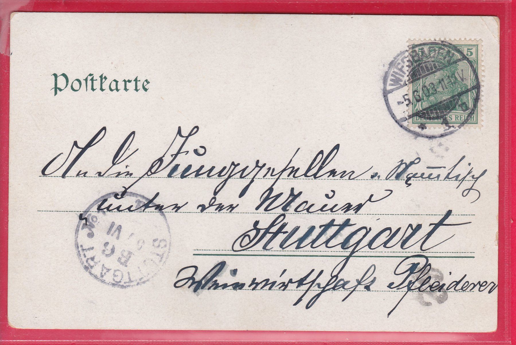 Cartoline postali: EIN FETTER BISSEN, 5.6.1903 – Usato da Oberrieden venduto da Gebirgsstelze 1