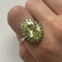 Massive Silber 925 Peridot Solitär Ring 