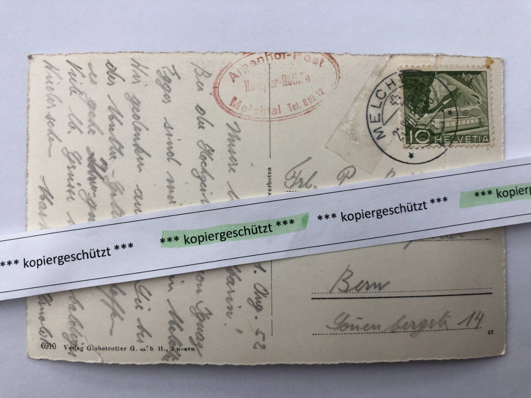 Cartoline postali: Melchtal schön alt 1952 AK – Usato da Hefenhofen venduto da Bierinder 1