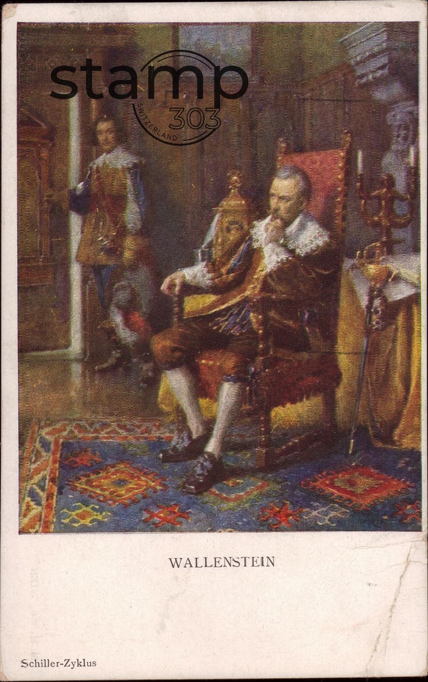 Cartoline postali: 1919 AK Schiller-Zyklus _ Wallenstein – Usato da Eggersriet venduto da stamp303