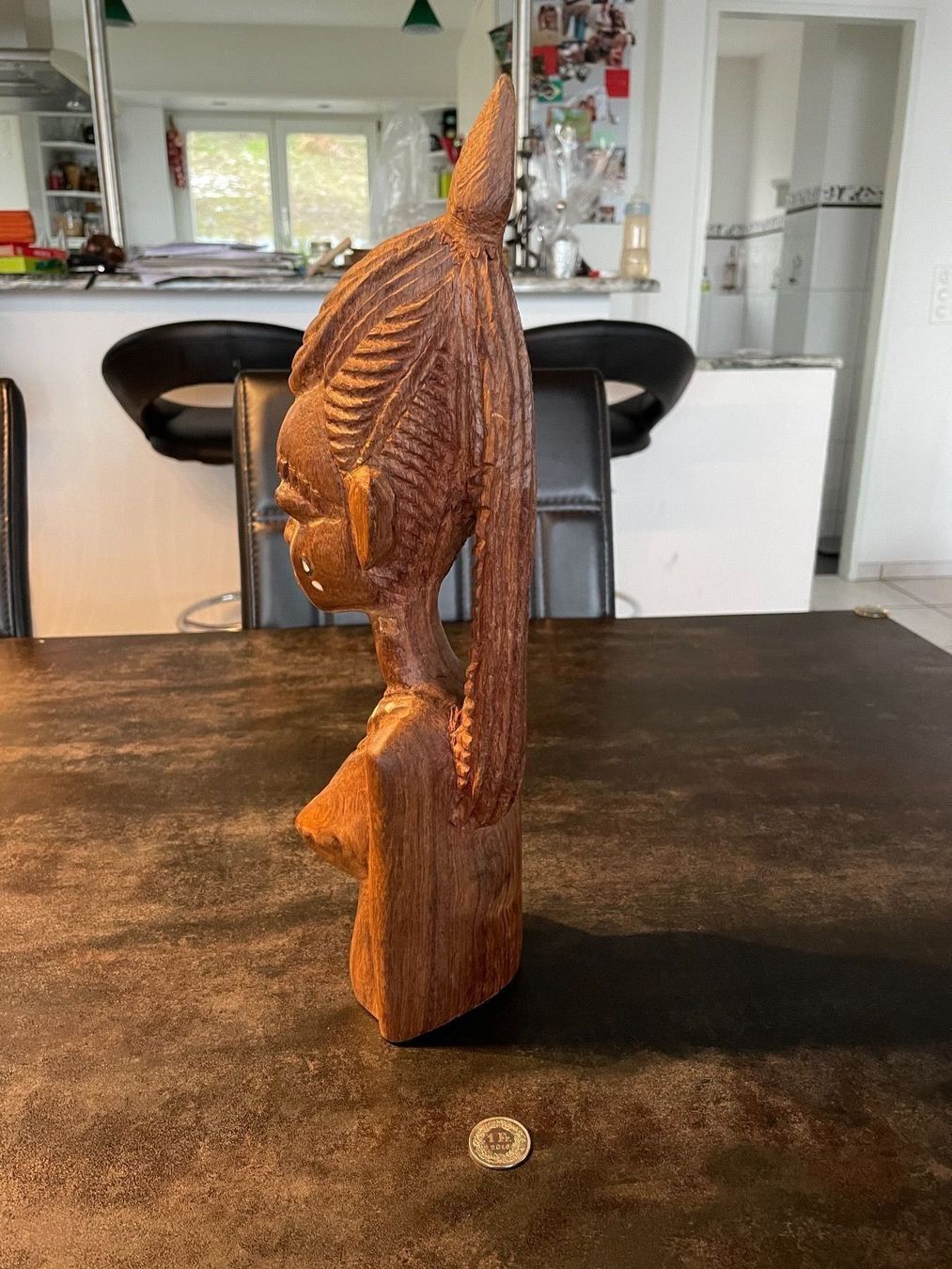 Figuren: Art Africain Sculpture Buste en bois – Gebraucht aus Vallamand von Bricbracbroc82 4