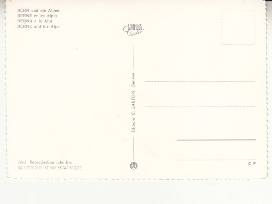 Cartoline postali: Bern ca. 1970 – Usato da Bürglen TG venduto da StampGraf 1