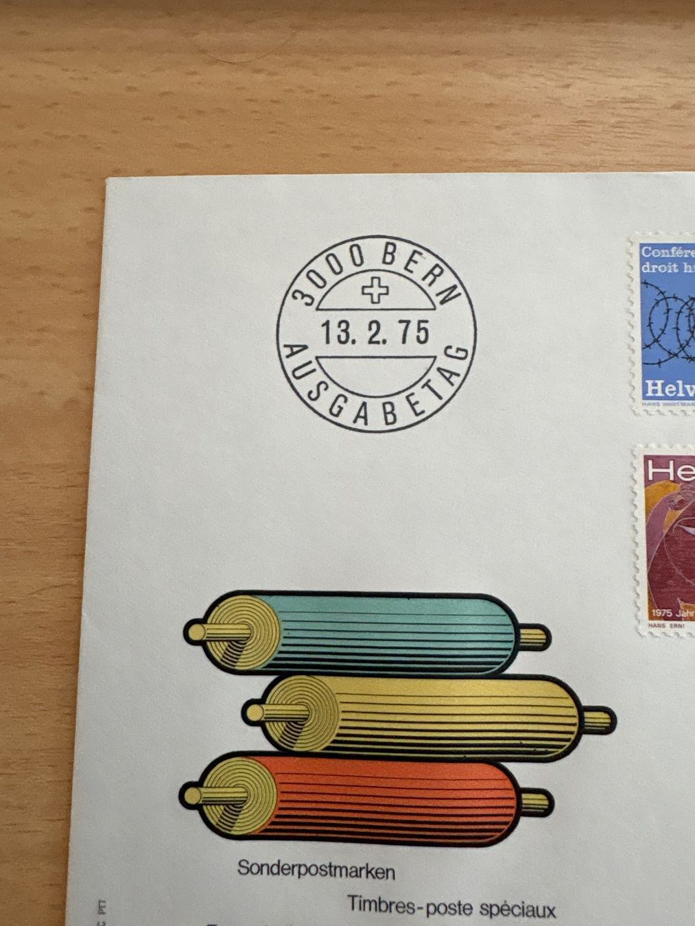 Alle Briefmarken: Ersttagsbrief Bern 13.2.75 Sondermarken Schweiz – Gebraucht aus Ibach von lisch3 2
