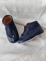 Hausschuhe Kind aus Leder mit Reissverschluss Blau N° 18