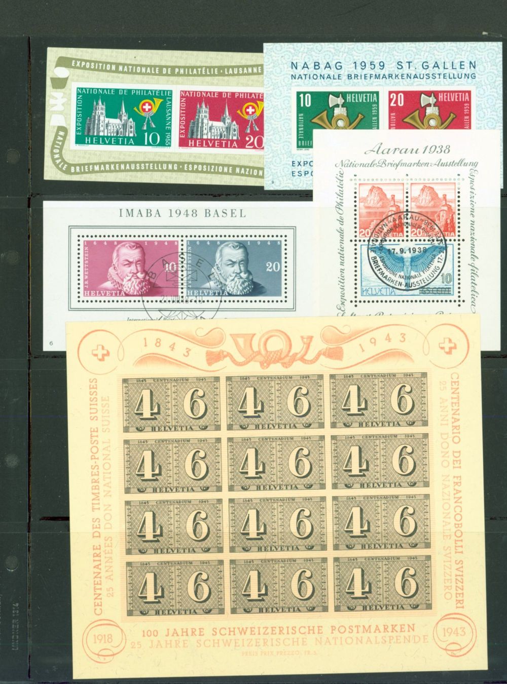 Alle Briefmarken: CH 5 Blocks gestempelt + postfrisch (C135) – Gebraucht aus Seuzach von Harri19