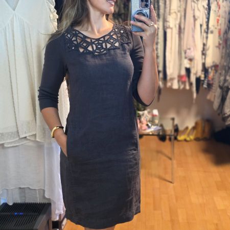 Sandwich Leinenkleid Gr. S/M – elegant 🌿