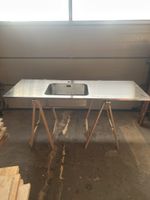 Arbeitsplatte mit Spüle Edelstahl