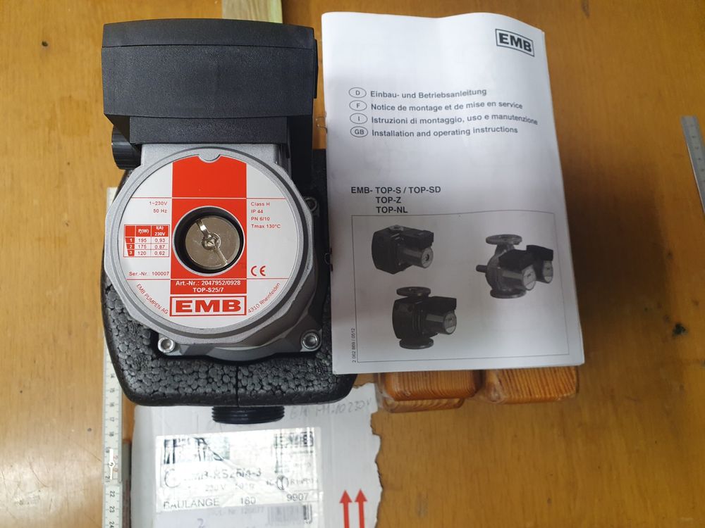 EMB TOP- S 25/-7 Heizungspumpe 230V 50Hz PN6-10 / CL H /NEU | Kaufen ...