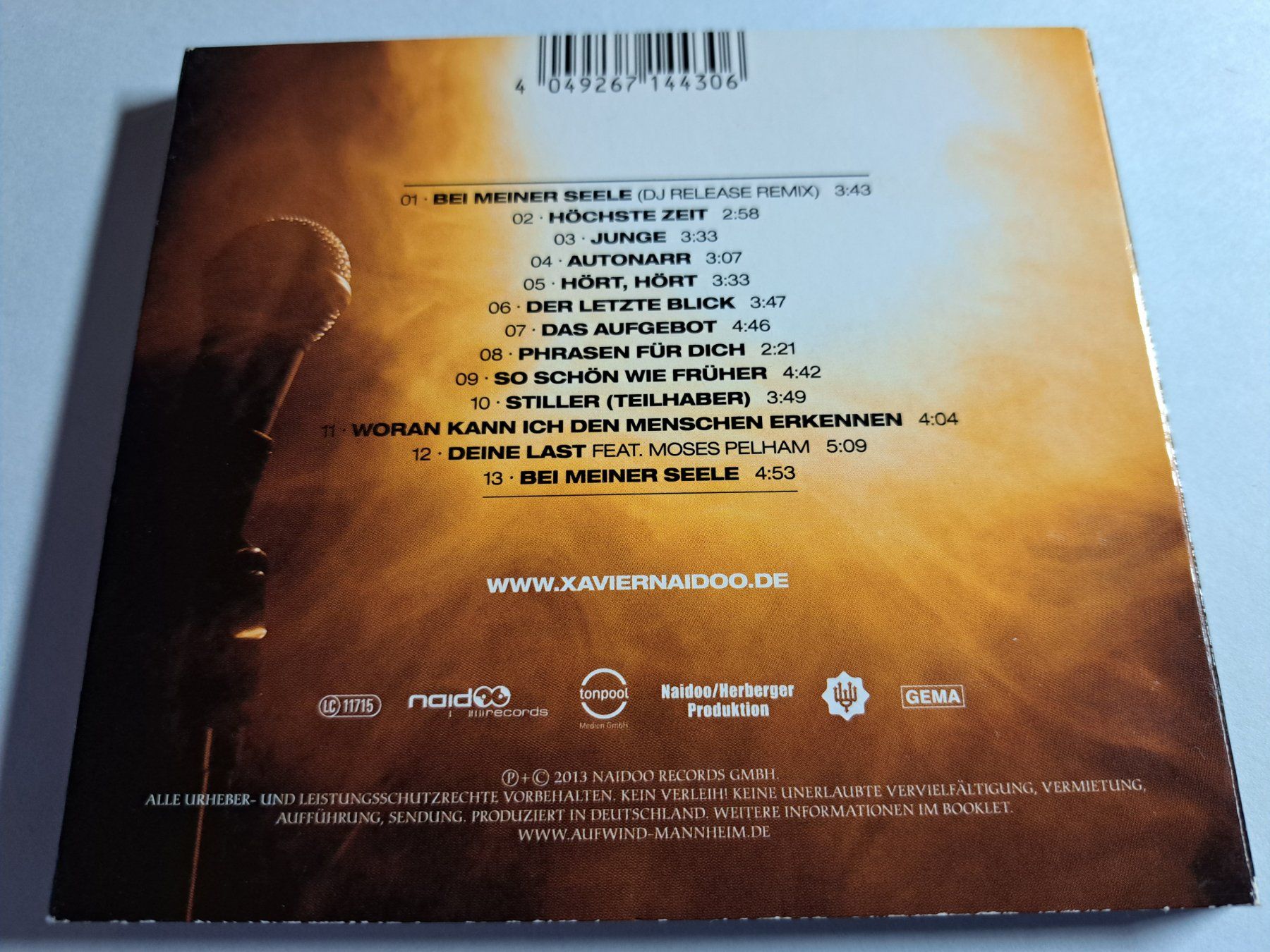 CD: XAVIER NAIDOO - Bei meiner Seele – Usato da Wichtrach venduto da LuckyLuke69 2