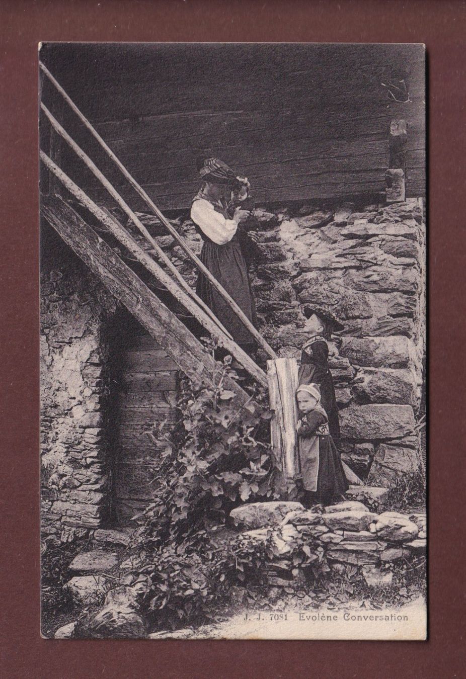 Cartes postales: EVOLENE - Conversation - 1919 – D'occasion à Pully par nicecards-shop