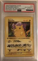 Pokémon Pikachu Yellow Cheeks 1st EDITION Von Arita signiert