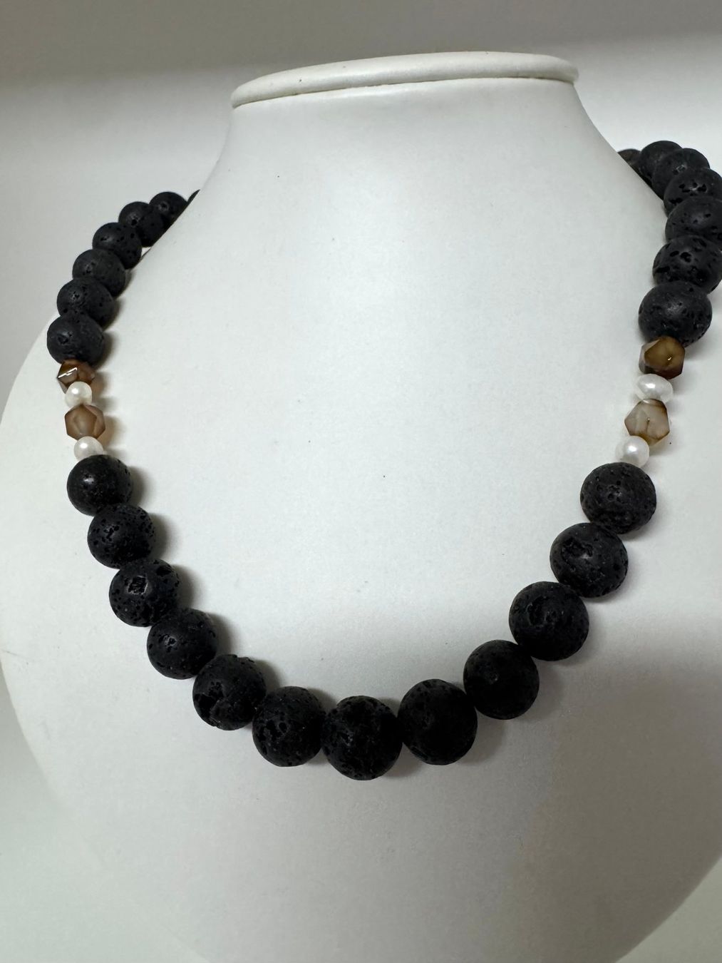 Catenine: Halskette Lava, Achat, Perlen. – Nuovo (secondo la descrizione) da Biberist venduto da tl-schmuck