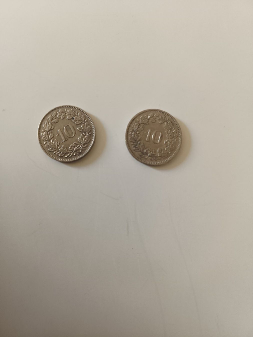 Tutti le monete: 10 Rappen 1955 und 1978 – Usato da Zürich venduto da Apfeltorte