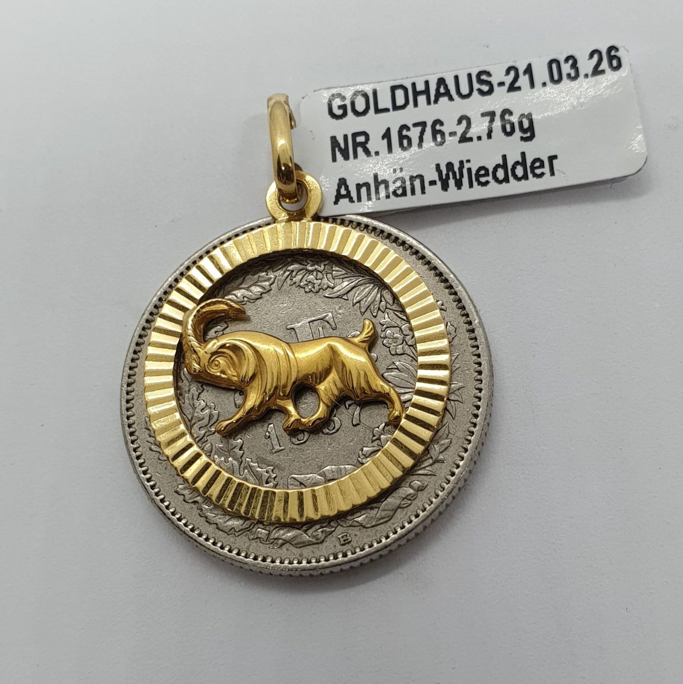 Ciondoli: Echt 18K Gold - Sternzeichen Widder Anhänger – Usato da Luzern venduto da Goldhaus-Luzern 1