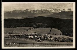 AK Oberbütschel, Ort mit Bergpanorama