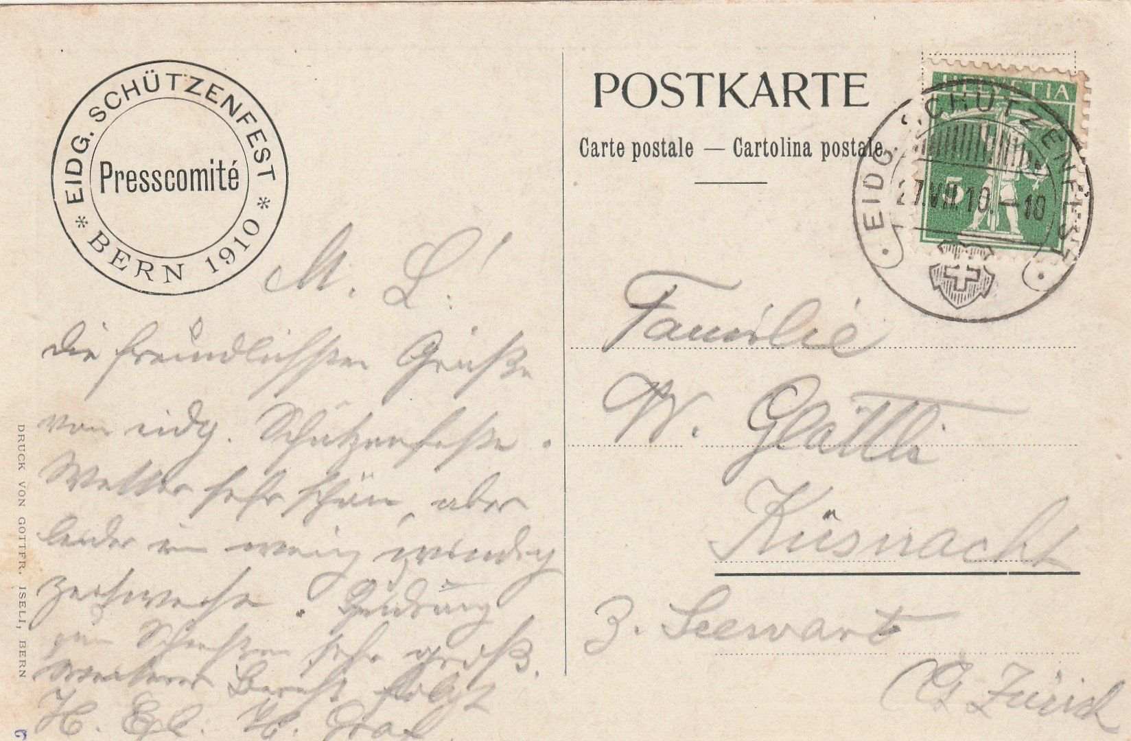 Cartes postales: Bern Eidg. Schützenfest 1910 – D'occasion à Rorschacherberg par fratovi2 1