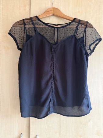 Romantische Top von NafNaf Dunkelblau S