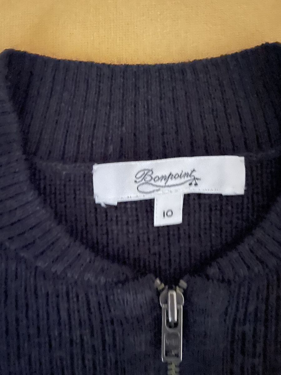 Bonpoint Maglioni & Felpe: Bonpoint wool Navy Knit Zip-Up Cardigan – Usato da sonvico venduto da Ptequila 1