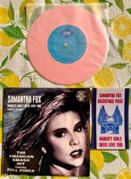 Samantha Fox Naughty Girls 7" Single pink vinyl backstage