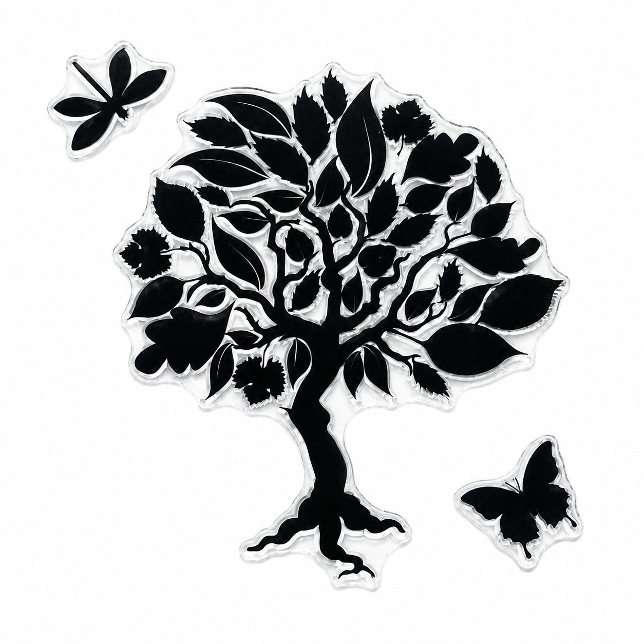 Timbri: Neues Set  Motivstempel  Baum. Libelle. Schmetterling – Nuovo e nell'imballaggio originale da Effretikon venduto da wenuss