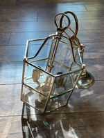 Vintage Deckenlampe (I) 24 Kt vergoldet Facettenglas 3-flamm