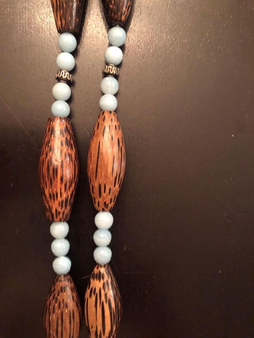 Catenine: HALSKETTE MIT HOLZ-TÜKIS STEIN, SILBER – Usato da Meggen venduto da Meggeni 2