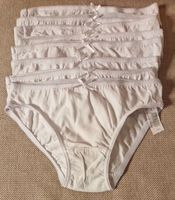 Weisse Baumwollslips, Gr.128-134 (8-9 Jahre), 8er Pack