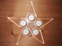 Glasstern mit 5 Teelichtern / Glasi Hergiswil