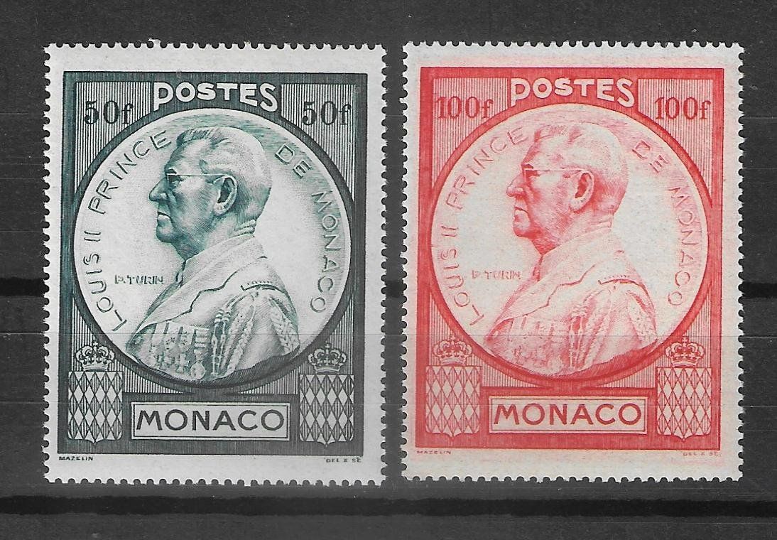 Tutti i francobolli: Monaco No. 313-314** postfrisch MNH 1946 – Nuovo e nell'imballaggio originale da Ettingen venduto da Kartenplanet