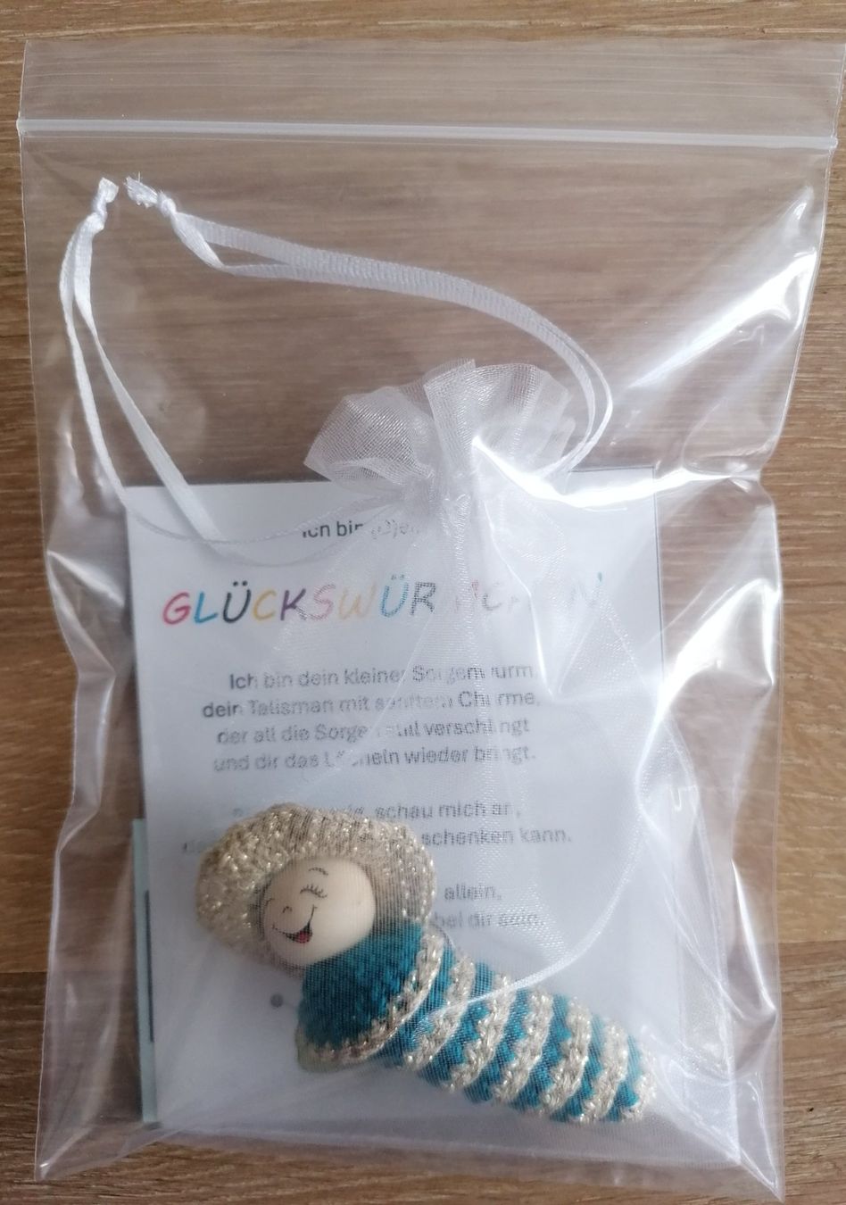 Tutte le decorazioni: Handgemacht Glückswürmchen 3 Stück Blaugrün – Nuovo e nell'imballaggio originale da Rümlang venduto da TRICE67 5