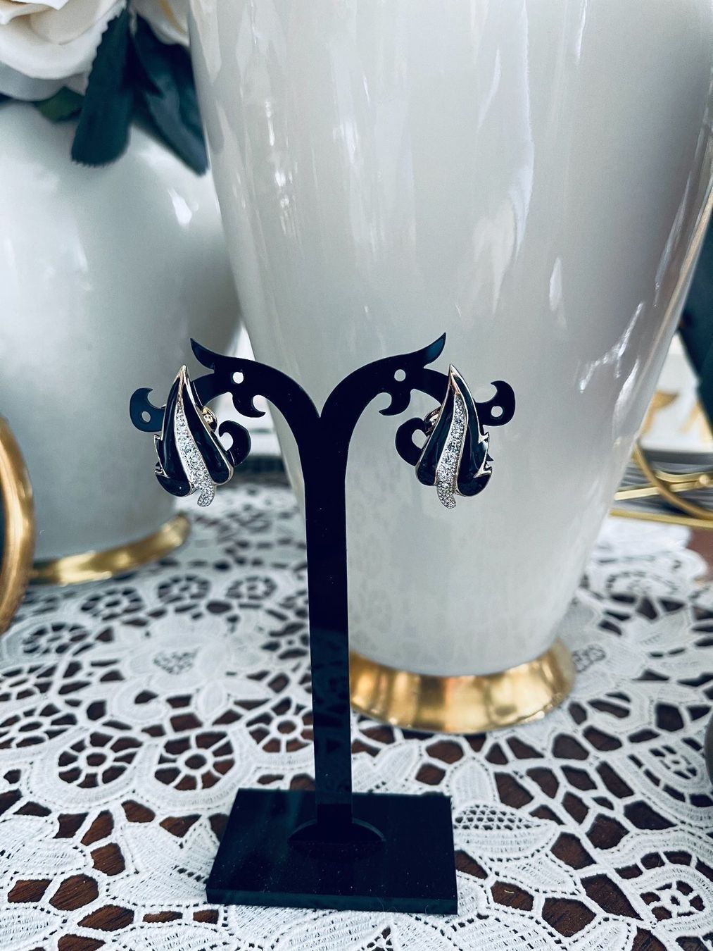 Boucles d'oreille: Wunderschöne Clips mit gold Plaiting – D'occasion à Winkel par Luxtime 5