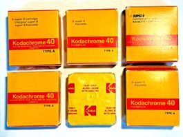 6 x Kodachrome 40 Filme - Type A - Super 8 Kassetten