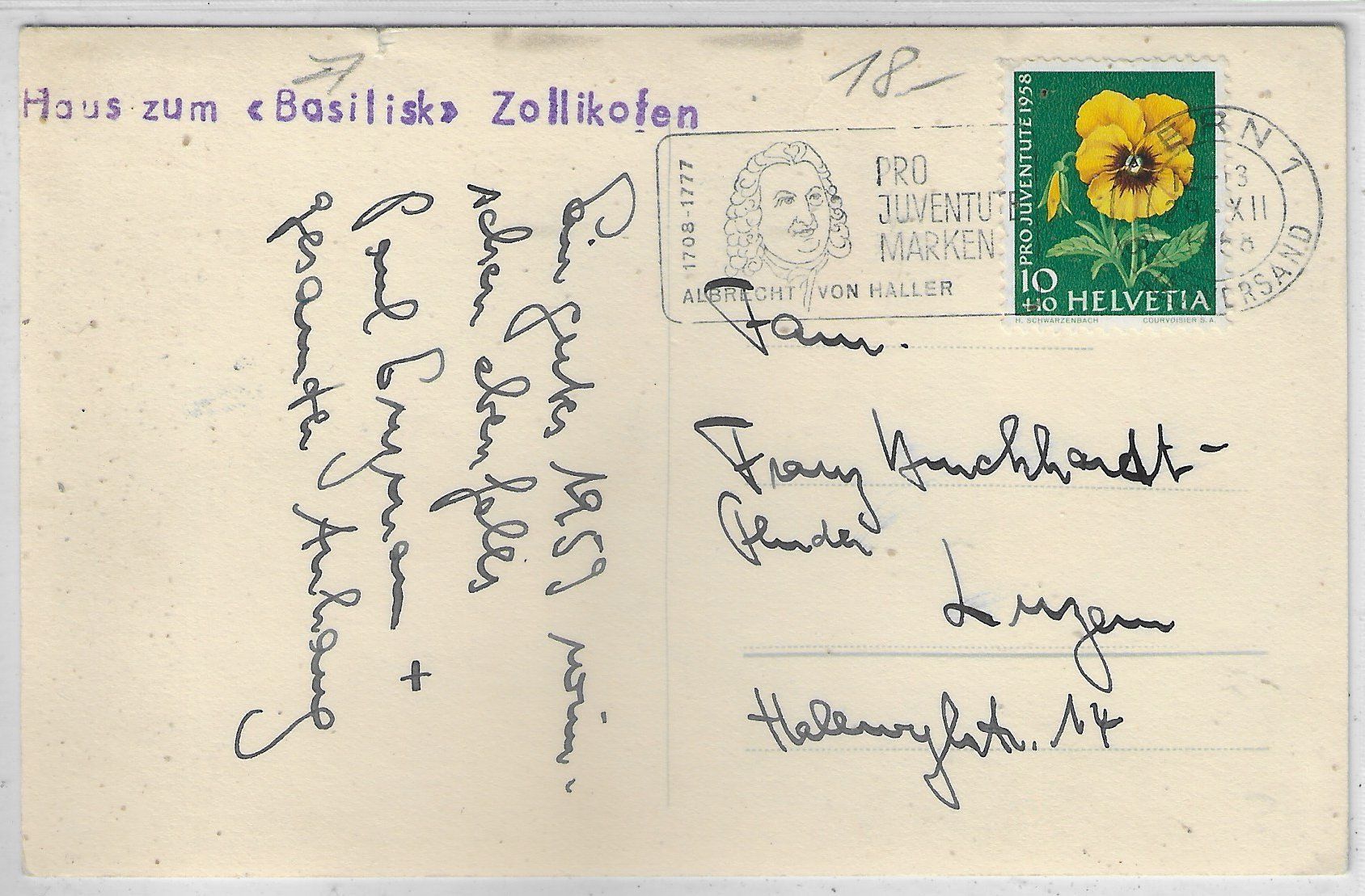 Cartoline postali: Haus zum "Basilisk" Zollikofen – Usato da Ettingen venduto da Kartenplanet 1