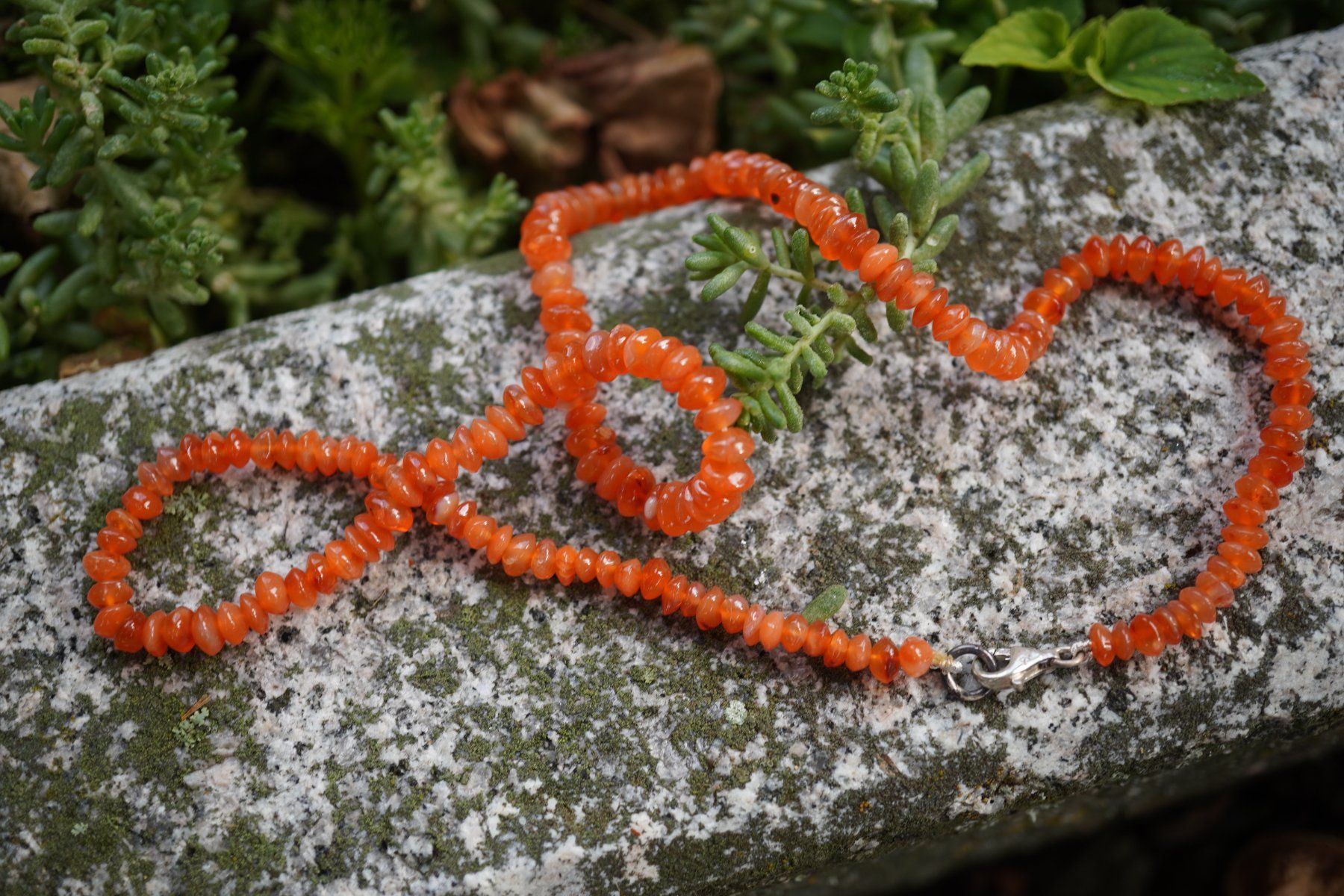 Catenine: Feuer Karneol  Kette   mit Silberverschluss  TOPSTONE – Nuovo e nell'imballaggio originale da Eschenbach SG venduto da topstone 1