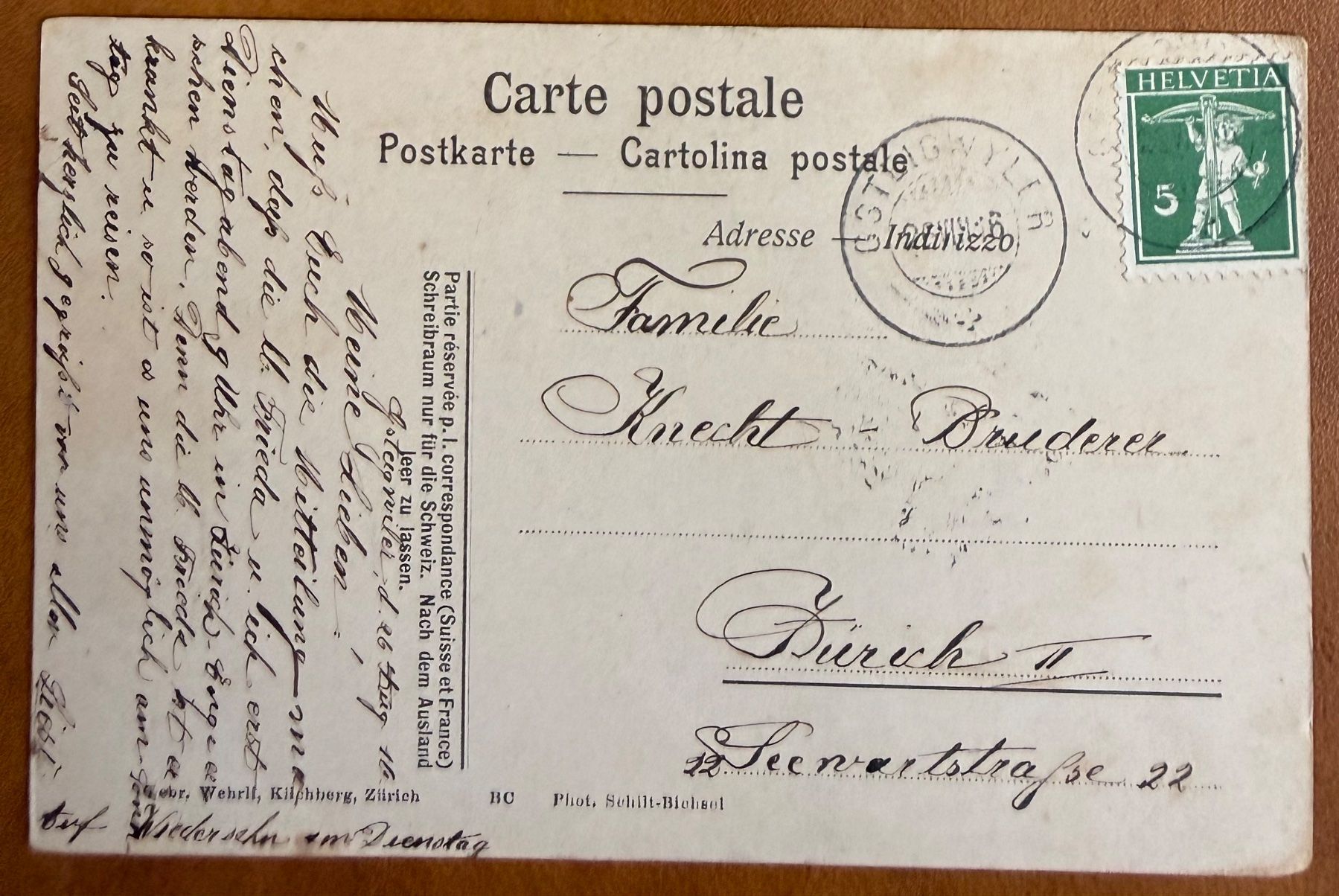 Cartoline postali: Brienz 1916 – Usato da Lutry venduto da Ediego 1