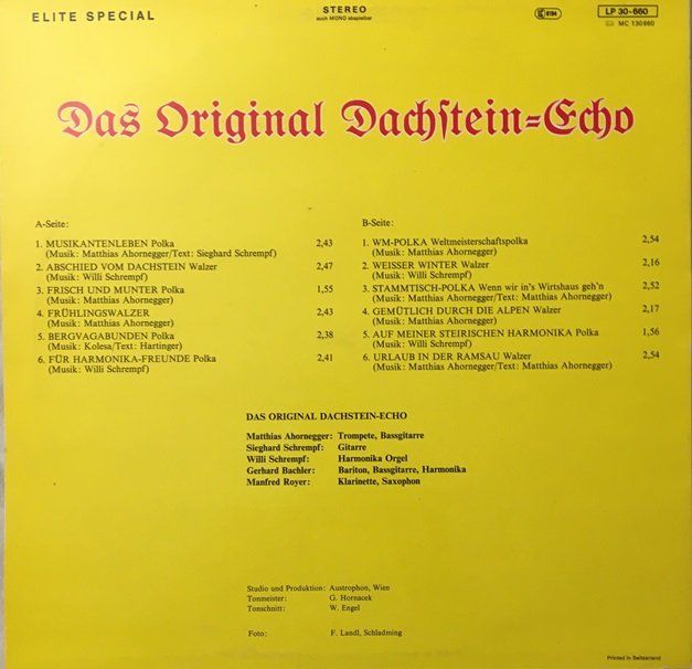 Vinyles: Das Original Dachstein-Echo (LP) – D'occasion à Grüningen par azulmarron 1