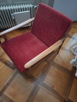 2 Vintage Sessel Mid Century Danish Style. Blau und Rot