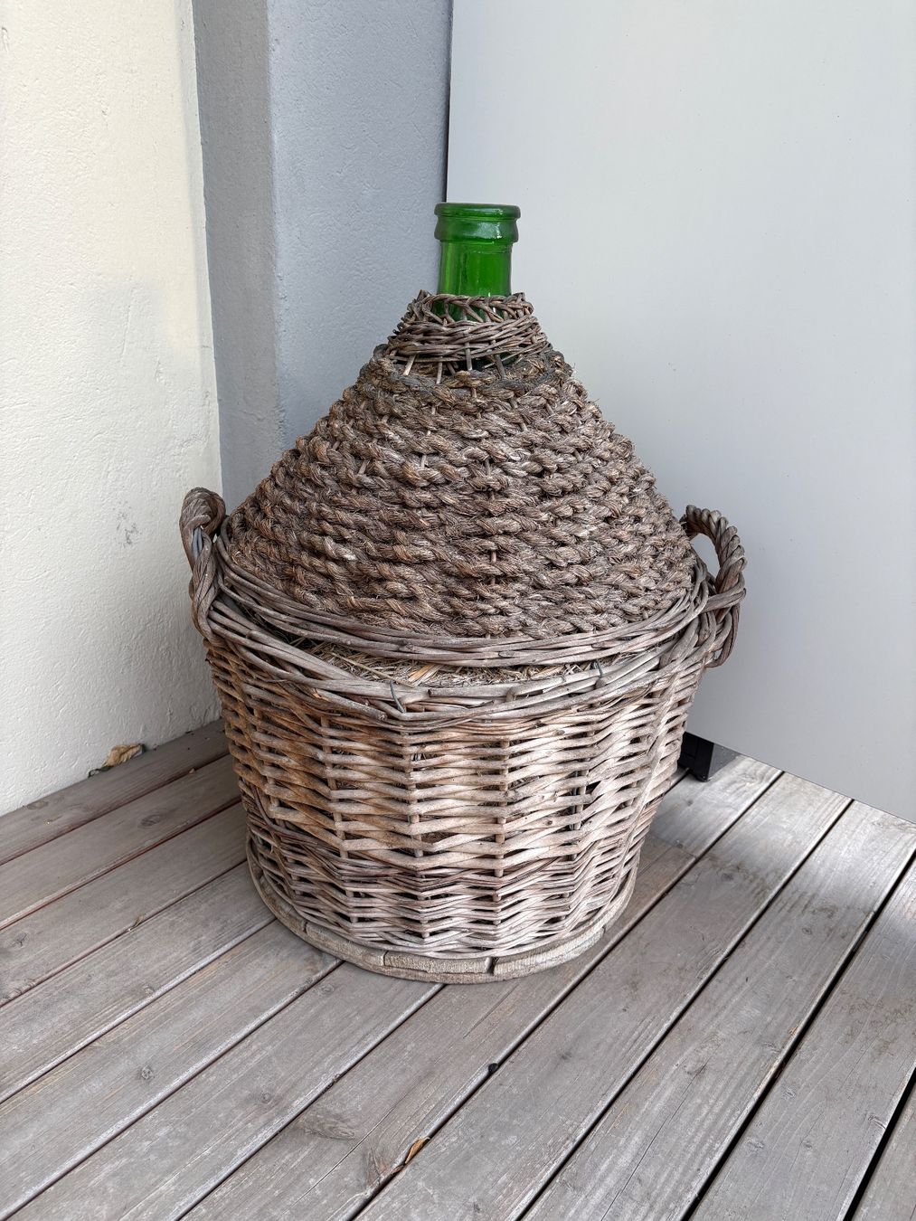 Accessoires: Grosse, grüne Korbflasche – D'occasion à Wohlen AG par 1247_ww_shopping 1
